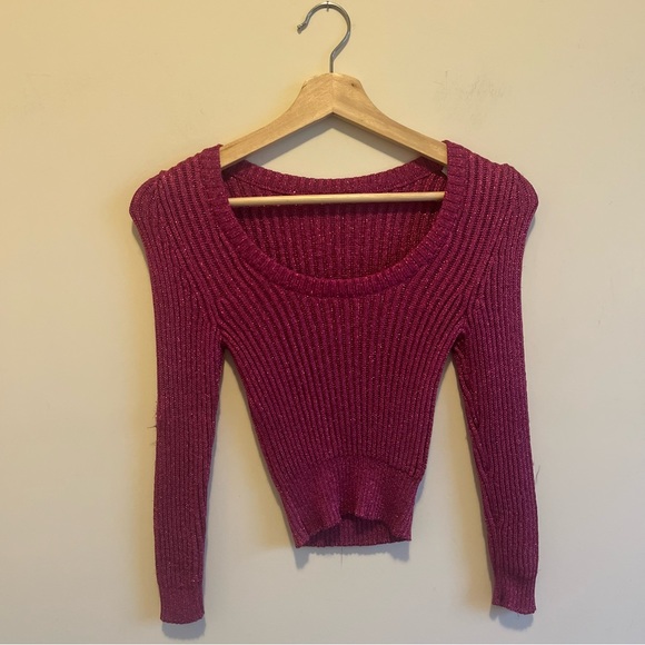 Moschino Pink Metallic Knit Sweater - Picture 1 of 5